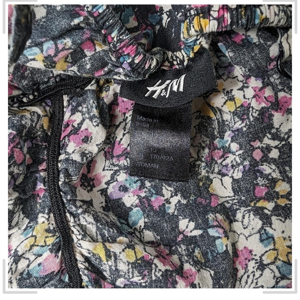 Pre-owned H&M Black Floral Midi Dress - Picture 3 of 5